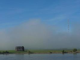 the Rhine river near Wesel in the morning photo