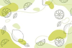 Vector lemon hand drawn abstract shapes background.