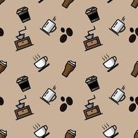 Vector icon coffee seamless pattern.