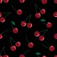 Vector cute cherry seamless pattern background illustration.
