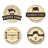 Vector vintage label,bafge barber shop logo template design.