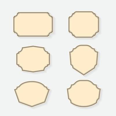 Vector set of vintage label template design.