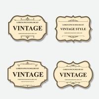 Vector vintage label banner badges set. retro vintage frames collection.