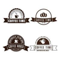 conjunto vectorial de logotipo de café e ilustración de etiquetas. vector