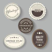 conjunto vectorial de etiquetas, marcos, etiquetas, pegatinas, estilo vintage. vector