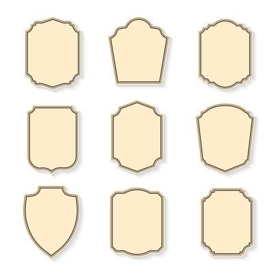 Vector set template vintage label and frame.