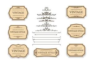 Vector vintage label frame element.