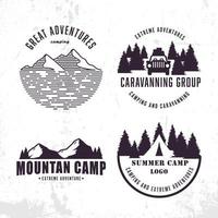 Vector summer camp,adventure logo and badge vintage design.