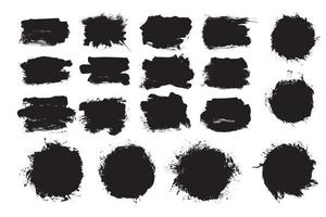 cuadros de texto de rayas de pintura negra de grunge vectorial para banner. vector
