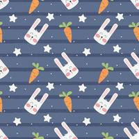Vector rebbit and carrot cartoon cute seamless pattern background.