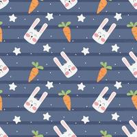 Vector rebbit and carrot cartoon cute seamless pattern background.