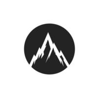 mountain logo with circle shape flat design vector