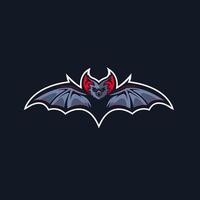 bat logo. bat illustration icon with an aggressive expression on black background vector