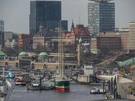 the city of Hamburg at the river elbe photo