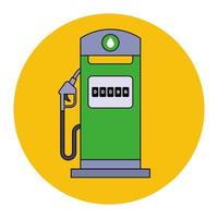 green environmentally friendly gas station. flat vector illustration.