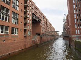 the city of Hamburg at the river elbe photo