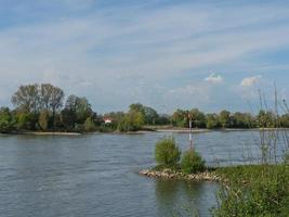 the river rhine and the city of Rees photo