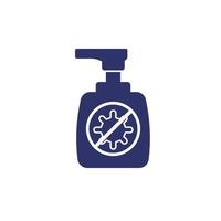 Hand sanitizer, antibacterial gel icon on white vector