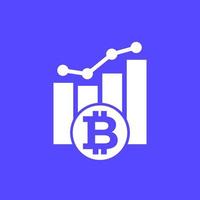 bitcoin growing icon with a chart, vector
