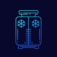 cryotherapy line icon with a cryosauna, vector