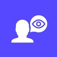 viewer icon with a man and an eye vector