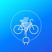 electric bike icon, linear design vector