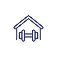 home workout, gym line icon vector