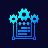 Schedule, project management vector icon for web