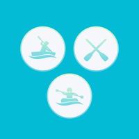 Rowing, kayaking, rafting, canoe, oars icons, trendy pictograms with gradient, vector illustration