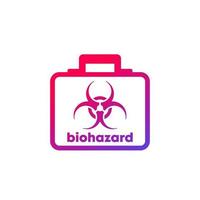 biohazard box, bag icon, vector