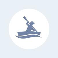 kayak isolated icon, canoeing, rowing icon, sign, vector illustration