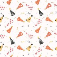 Festive seamless birthday pattern with multi-coloured hubcaps vector