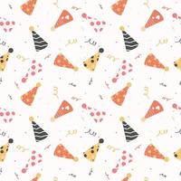 Festive seamless birthday pattern with multi-coloured hubcaps vector