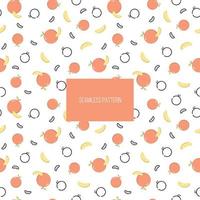 Orange vector seamless pattern. Fruits in a simple Scandinavian, cartoon, drawing style. Illustration in limited pastel tones ideal for printing on fabric, wrapping paper.