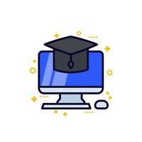 e-learning and online education icon vector