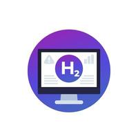 hydrogen gas level monitoring icon vector
