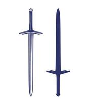 sword, medieval glaive isolated on white vector