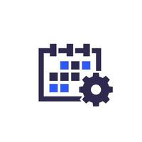 Schedule, project management icon on white vector