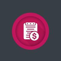 Payroll, paying bill icon vector