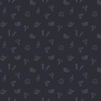 seamless pattern with construction tools line icons, vector illustration