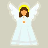 Christmas angel with a candle. vector