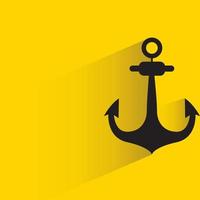 anchor symbol on yellow background vector