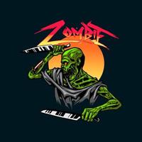 zombie artwork for t-shirt design vector