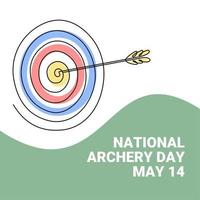 The art of scribbled arrows on target, as a template or national archery day poster. vector illustration