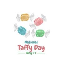 Vector illustration, salt water Taffy isolated on a white background, as a national Taffy day template.