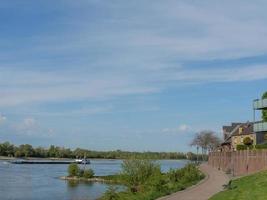 the river rhine and the city of Rees photo