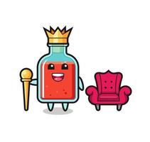 Mascot cartoon of square poison bottle as a king vector