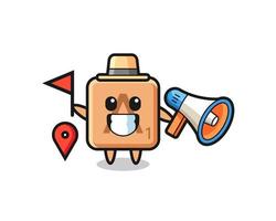 Character cartoon of scrabble as a tour guide vector