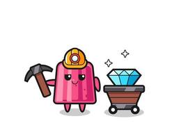 Character Illustration of jelly as a miner vector