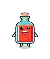 illustration of an square poison bottle character with awkward poses vector